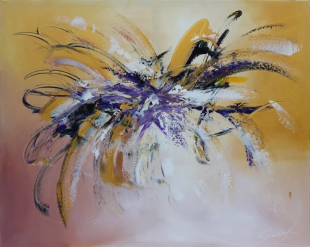 Explosion In Bloom by Artist SundayL - Abstract Acrylic Painting