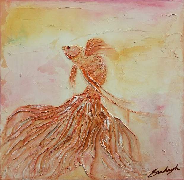 Floating Elegance - an Acrylic painting by Abstract Artist SundayL