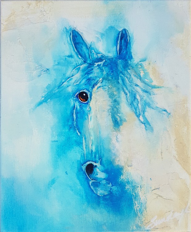 Grentle Memory - an equine acrylic painting by SundayLArtist