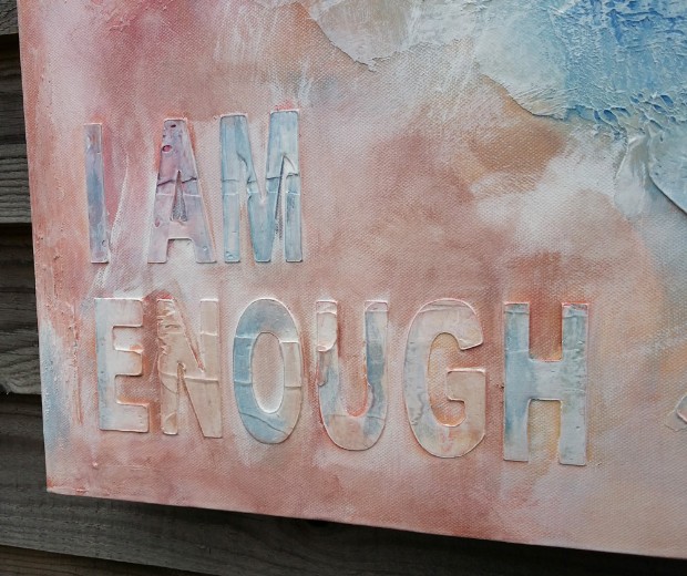 I Am Enough - a painting by SundayL Abstract Artist -closeup