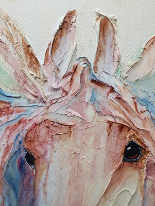 Innocence - Equine painting by SundayL closeup