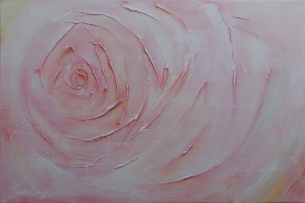 Morning's Rose - an Acrylic painting by Abstract Artist SundayL