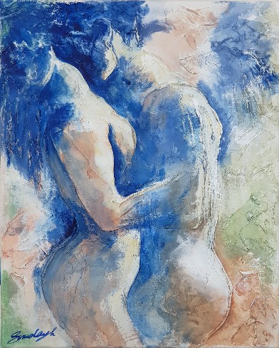 Passion- A figuratie painting by Sunday L Artist