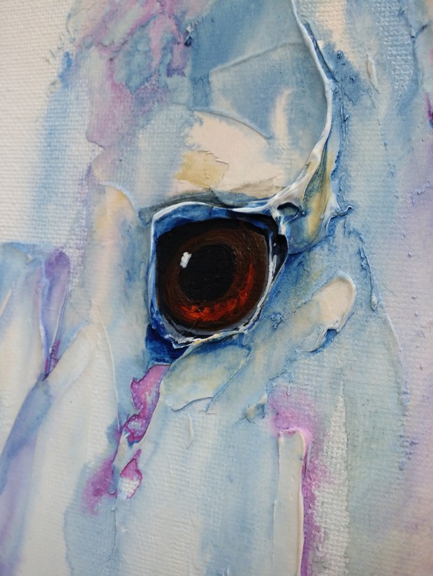 So Soft the Question - an equine painting by SundayL (eye detail)