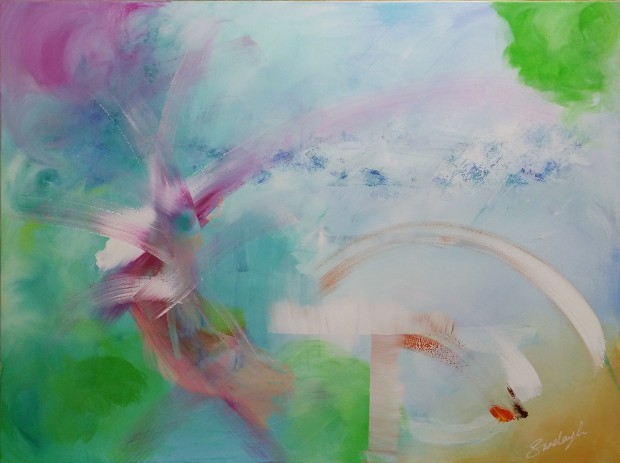 Swan - an Acrylic painting by Abstract Artist SundayL