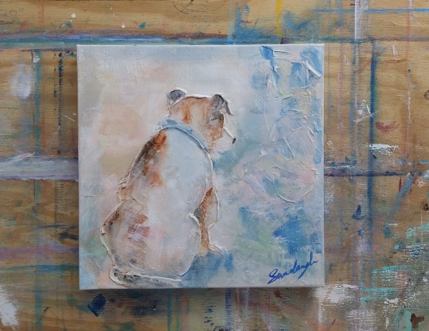 What's Over There by SundayL (Jack Russell) on the easel