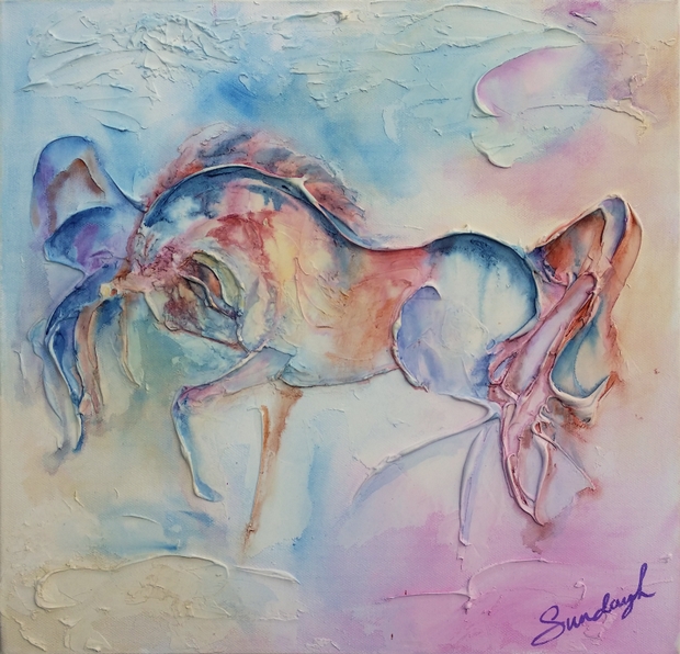 A Child Dreams in Colour - an equine Acrylic painting by Artist SundayL