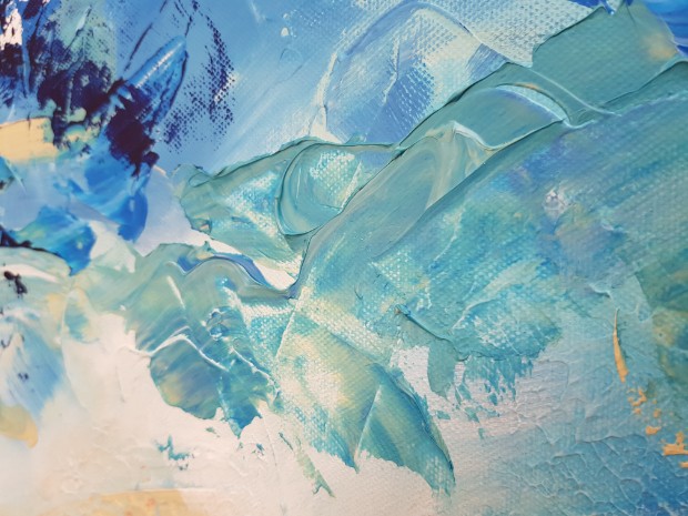 An Ocean Out of Balance - painting by SundayL Artist detail 1