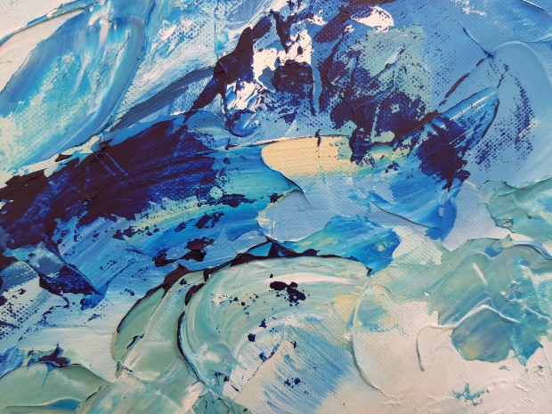 An Ocean Out of Balance - painting by SundayL Artist detail 2