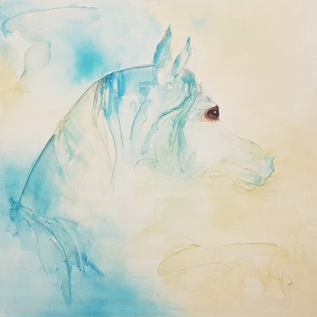 Gaze - A horse painting by SundayL Artist